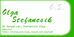 olga stefancsik business card
